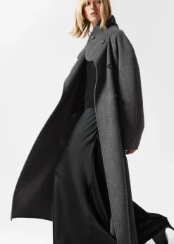 Manteau à Col Cheminée En Laine