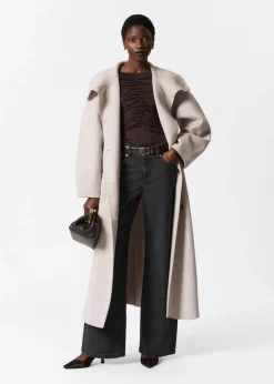 Manteau à Col Cheminée En Laine