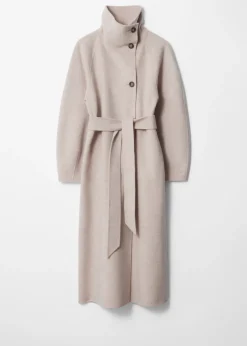 Manteau à Col Cheminée En Laine