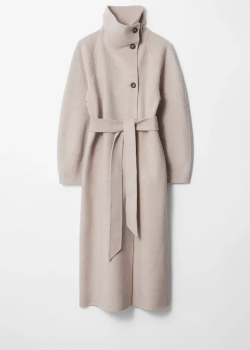 Manteau à Col Cheminée En Laine
