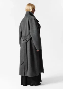Manteau à Col Cheminée En Laine