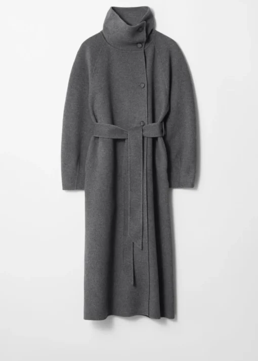 Manteau à Col Cheminée En Laine