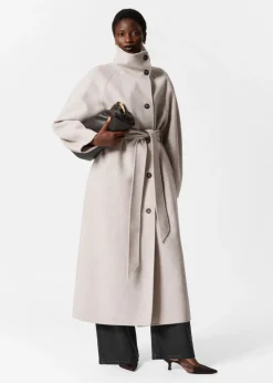 Manteau à Col Cheminée En Laine