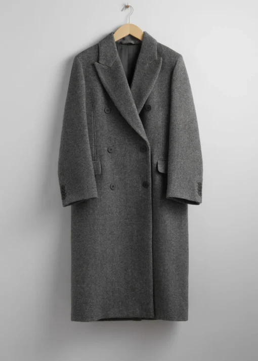 Manteau à Double Boutonnage Avec Chevrons