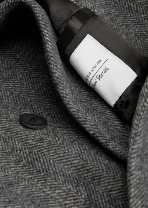 Manteau à Double Boutonnage Avec Chevrons