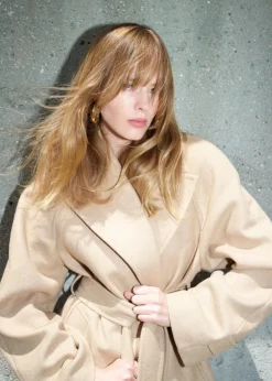 Manteau Ceinturé En Laine Mélangée