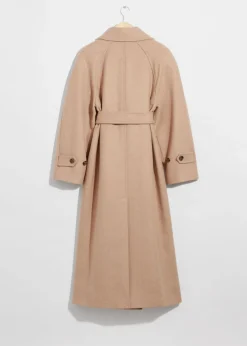 Manteau Ceinturé En Laine Mélangée