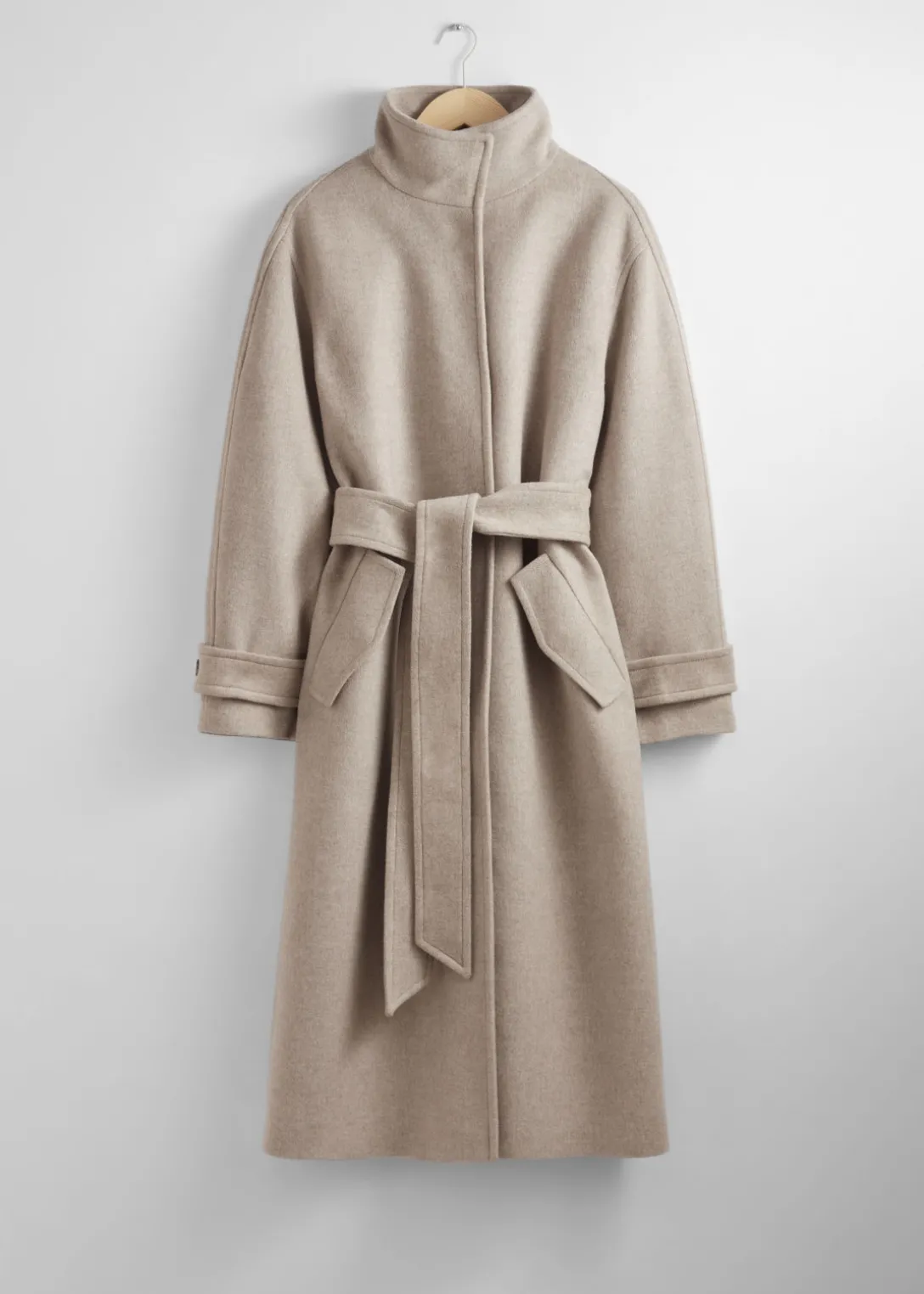 Manteau Décontracté En Laine Avec Ceinture