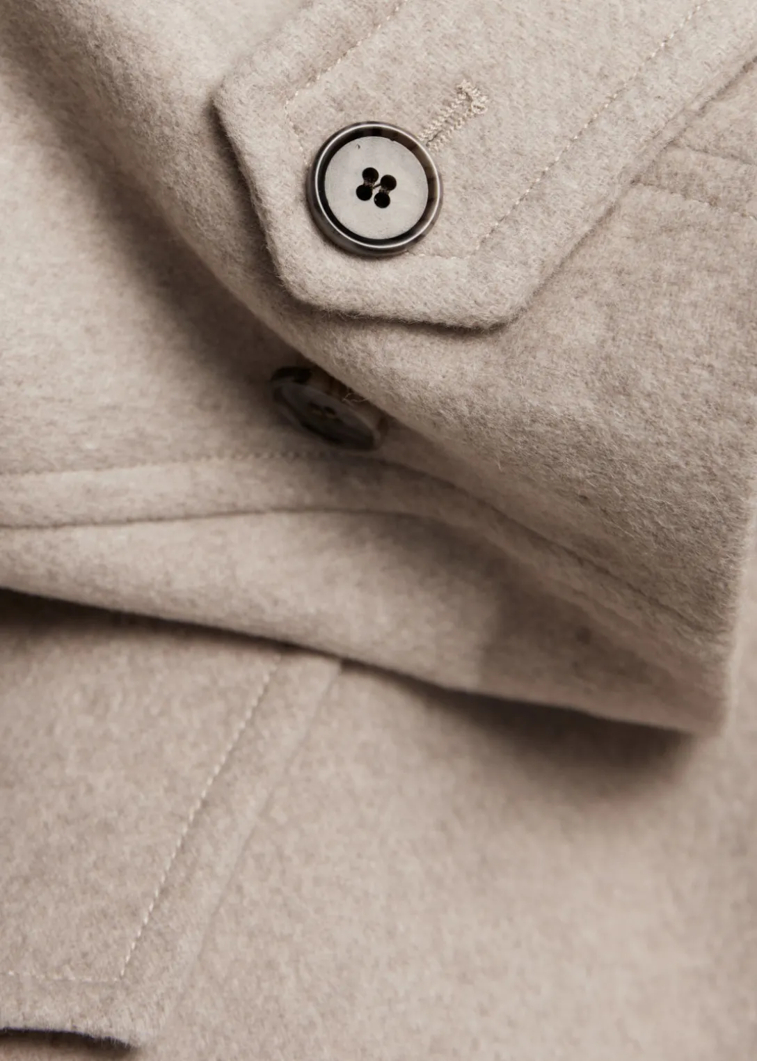 Manteau Décontracté En Laine Avec Ceinture