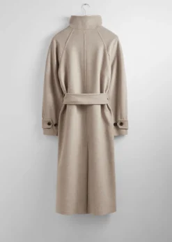 Manteau Décontracté En Laine Avec Ceinture