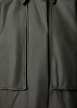 Manteau En Coton à Poches Plaquées