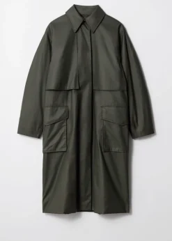 Manteau En Coton à Poches Plaquées