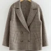 Manteau En Laine Croisé De Coupe Décontractée
