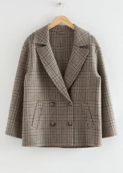 Manteau En Laine Croisé De Coupe Décontractée