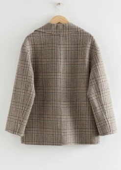 Manteau En Laine Croisé De Coupe Décontractée