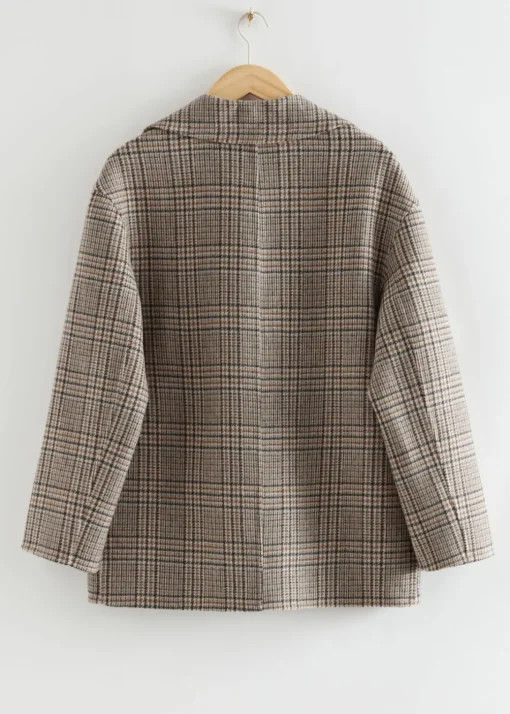 Manteau En Laine Croisé De Coupe Décontractée