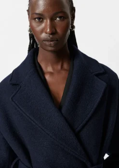 Manteau Volumineux En Laine Avec Ceinture