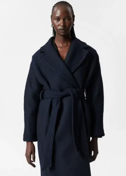 Manteau Volumineux En Laine Avec Ceinture