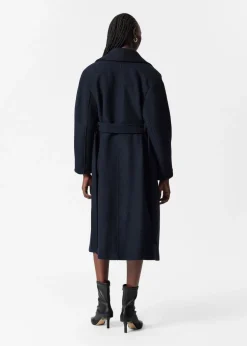 Manteau Volumineux En Laine Avec Ceinture