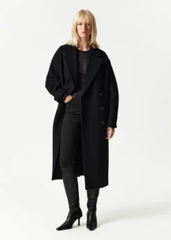 Manteau Volumineux En Laine Avec Ceinture