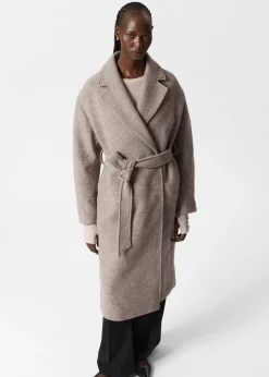 Manteau Volumineux En Laine Avec Ceinture