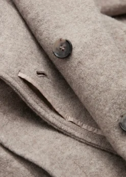 Manteau Volumineux En Laine Avec Ceinture