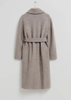 Manteau Volumineux En Laine Avec Ceinture