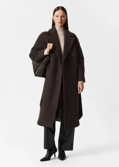 Manteau Volumineux En Laine Avec Ceinture