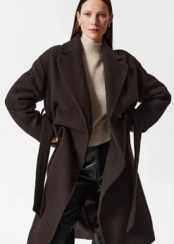 Manteau Volumineux En Laine Avec Ceinture