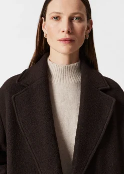 Manteau Volumineux En Laine Avec Ceinture