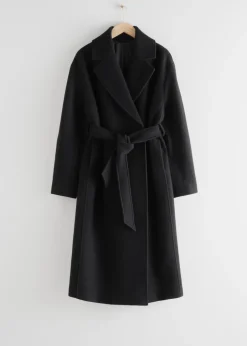 Manteau Volumineux En Laine Avec Ceinture