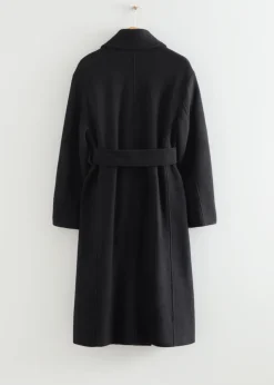 Manteau Volumineux En Laine Avec Ceinture