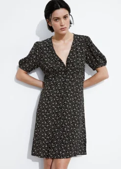 Mini Robe Imprimée à Fermeture Boutonnée