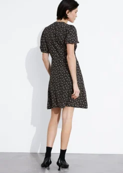 Mini Robe Imprimée à Fermeture Boutonnée