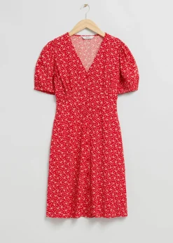 Mini Robe Imprimée à Fermeture Boutonnée