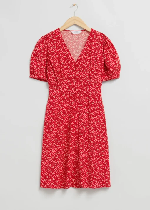 Mini Robe Imprimée à Fermeture Boutonnée