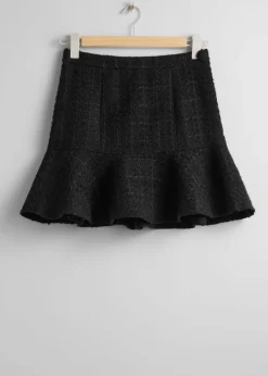 Mini-jupe Volantée En Tweed