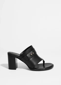 Mules à Entredoigt En Cuir