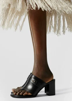 Mules à Entredoigt En Cuir