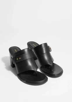 Mules à Entredoigt En Cuir