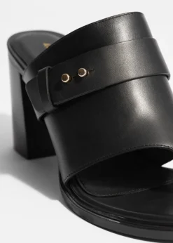 Mules à Entredoigt En Cuir