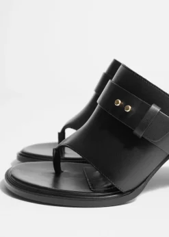 Mules à Entredoigt En Cuir