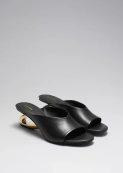 Mules à Talons Dorés