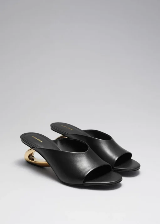 Mules à Talons Dorés