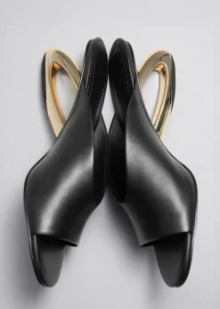 Mules à Talons Dorés
