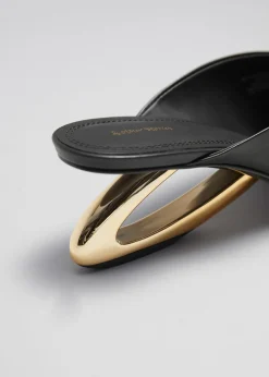 Mules à Talons Dorés