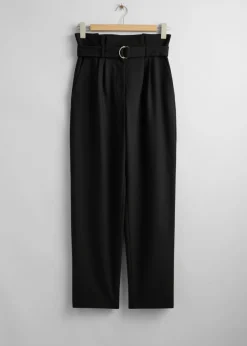Pantalon à Taille Haute Froncée