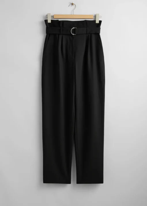 Pantalon à Taille Haute Froncée