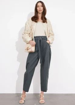 Pantalon à Taille Haute Froncée