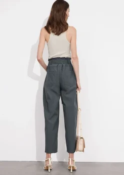 Pantalon à Taille Haute Froncée